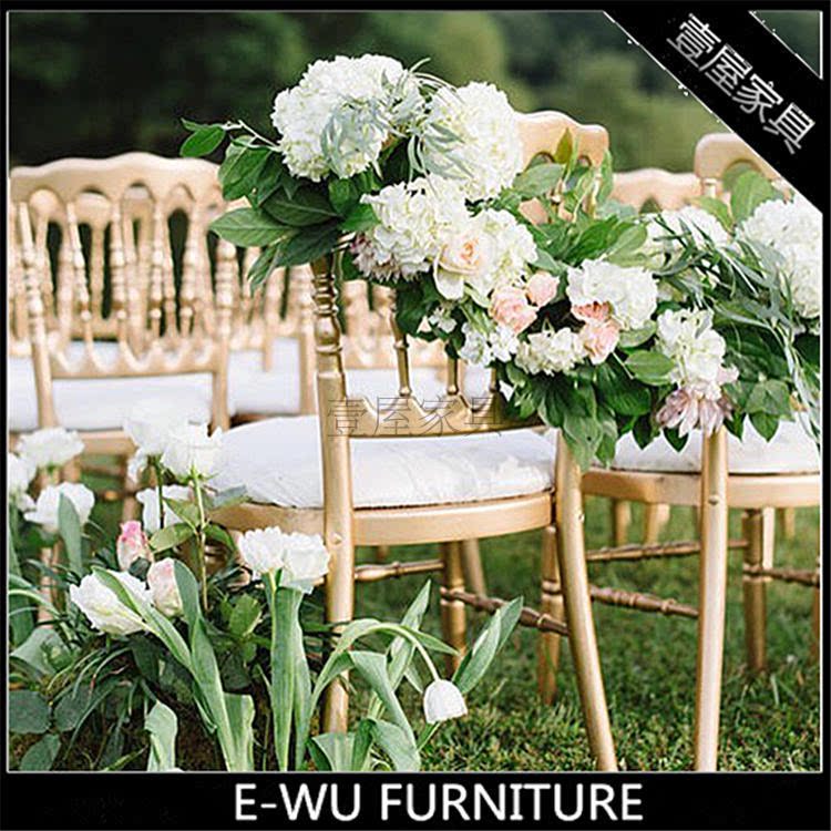 European style retro fashion chair aluminum chair gold wedding chair aluminum grass wedding chair