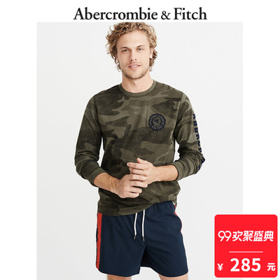 Áo phông dài tay áo thun đính cườm của nam giới Abercrombie & Fitch 213642 AF shop áo thun nam Áo phông dài