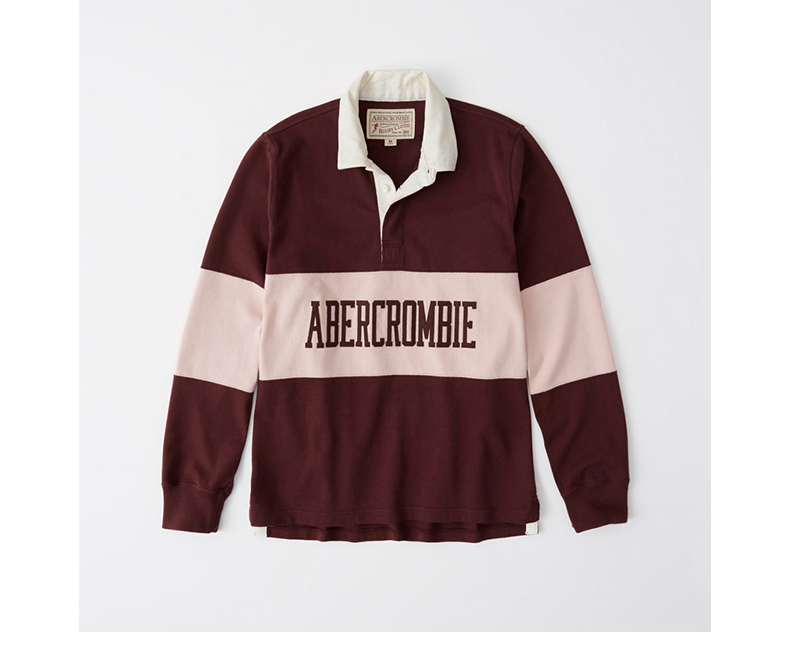 Abercrombie & Fitch Logo nam Bóng bầu dục Bóng bầu dục 216215-2 AF áo polo tay dài