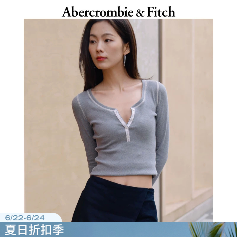 [Classic Replica] Af American Retro Henry Collar Long-Sleeve Base Layer T-Shirt 26 Spring Women's Clothing 139-6641