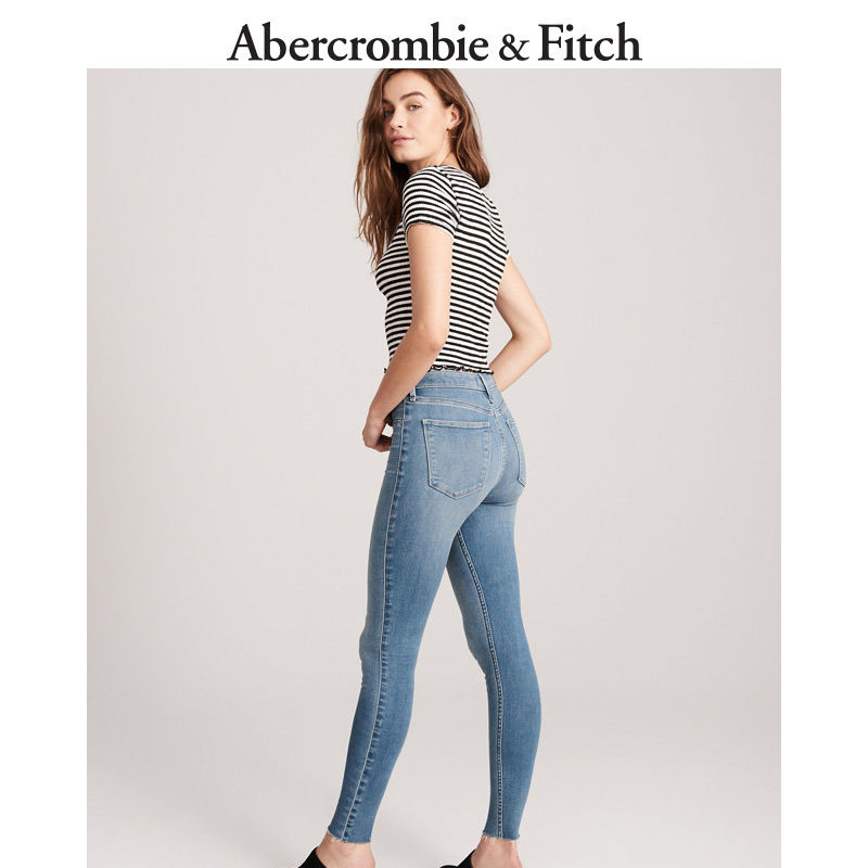 Abercrombie & Fitch Women Dress Light Color high waist bunches Jeans Inner lap pants 180049-19AF