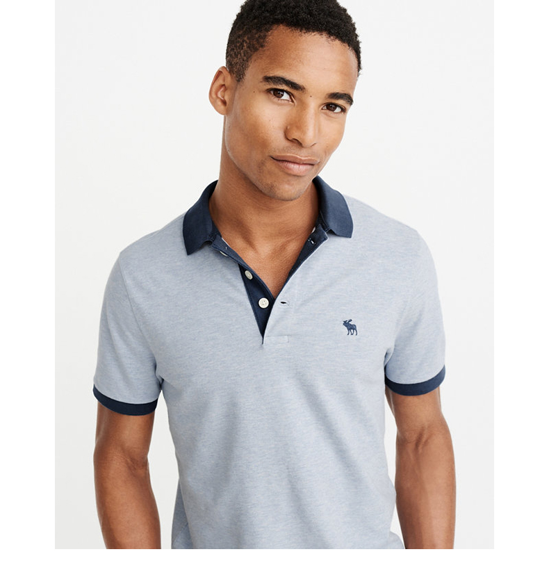 Logo quần áo nam Abercrombie & Fitch Stretch Polo 209166 AF áo thun nam có cổ lacoste