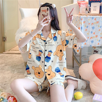 Breastfeeding pajamas cotton summer thin postpartum short-sleeved moon clothing pregnant women Summer Feeding and sweating home clothing set