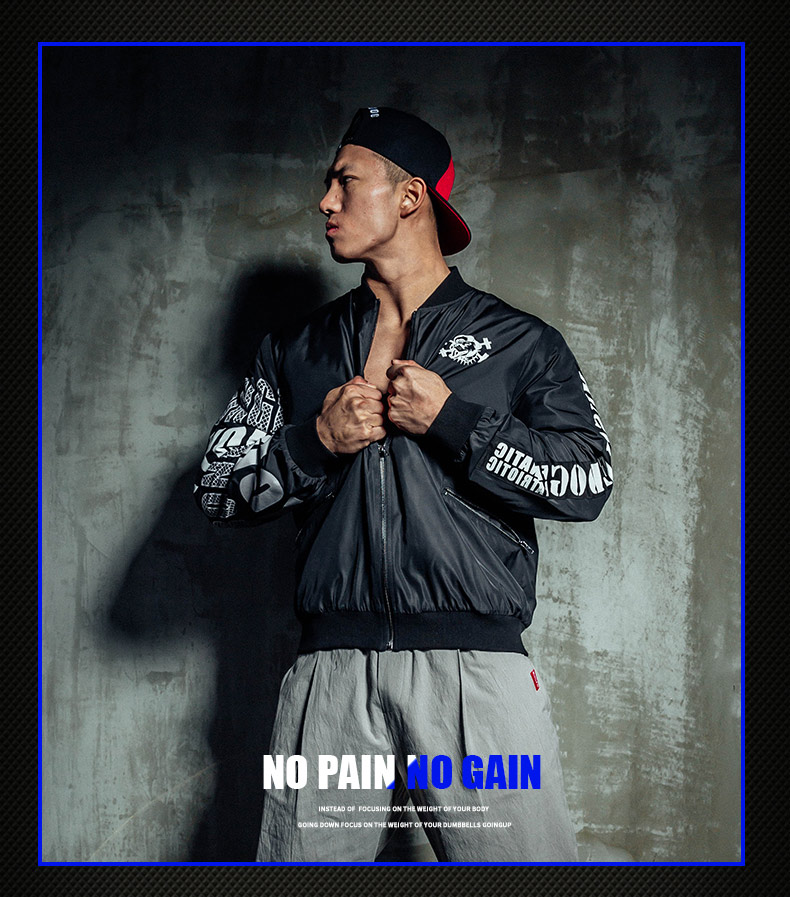 MuscleDog Cơ Bắp Dog Jacket Nam Mùa Thu / Mùa Đông Ấm Loose Thể Dục Ngắn Thể Thao Bóng Chày Áo Khoác Bông Áo Khoác áo phao đại hàn