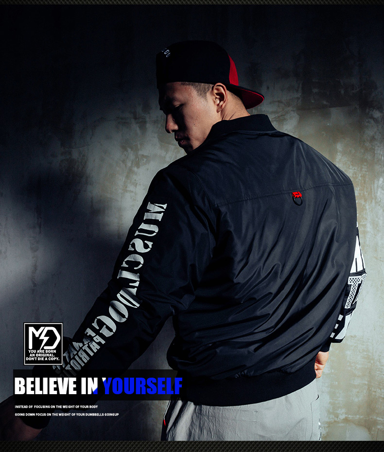 MuscleDog Cơ Bắp Dog Jacket Nam Mùa Thu / Mùa Đông Ấm Loose Thể Dục Ngắn Thể Thao Bóng Chày Áo Khoác Bông Áo Khoác áo phao đại hàn