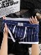 Trendy Pure Cotton Men's Underwear, Stylish Striped Breathable Mid-Waist Boxer Briefs for Young Men