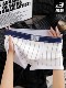 Trendy Pure Cotton Men's Underwear, Stylish Striped Breathable Mid-Waist Boxer Briefs for Young Men