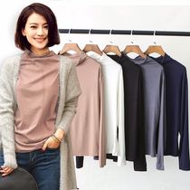 Korean version of loose size thin long sleeve T-shirt ladies modal high collar base shirt conventional slim Autumn Winter