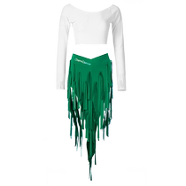 Allure Dance belly dance clothing 2024 new practice clothes spring and summer long-sleeved tops tassel skirt group practice clothes