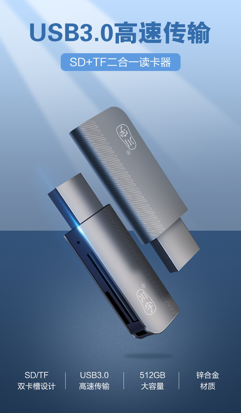 Mfi认证品牌 川宇 高速SD/TF卡读卡器 图1