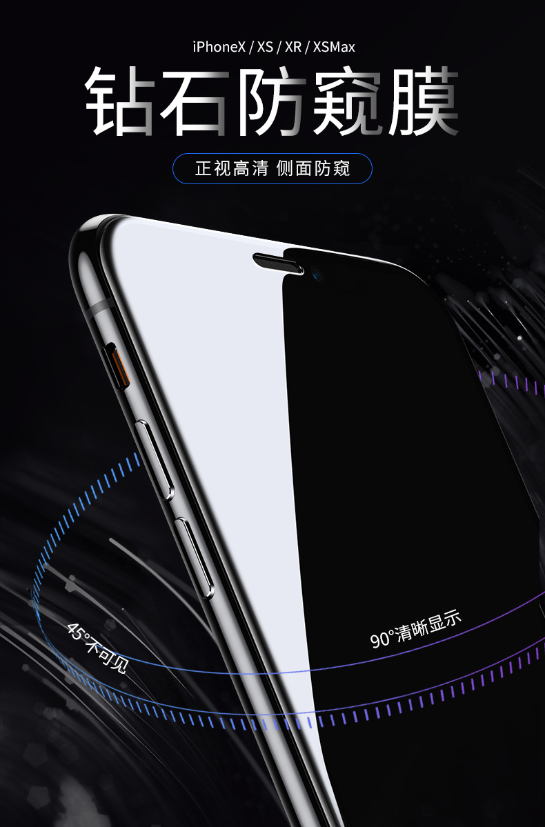 川宇 iPhoneX/11全系 防偷窥钢化膜 自带听筒防尘网 图2