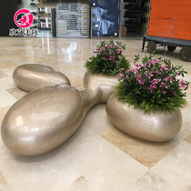 Glass fiber reinforced plastic special-shaped leisure seat creative cobblestone stool shopping mall hotel beauty Chen decorative ornaments rest waiting chair