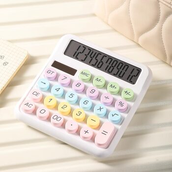 Dopamine Calculator, Office Use, Popular Online Style, Cute Student Accounting Multifunctional Voice Calculator, High Appearance Value, Cute Calculator, Solar-Powered, Large Buttons, Commercial Use, Women's Calculator