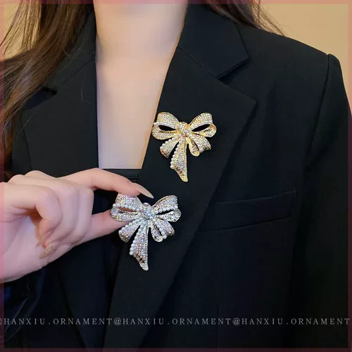 Элитная изысканная модная брошь, модный милый пиджак классического кроя с бантиком, булавка, аксессуар, изысканный стиль