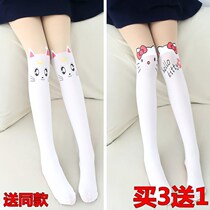 Featured Pavilion Childrens pantyhose Spring and Autumn white stitching girl stockings bottoming socks summer thin little girl