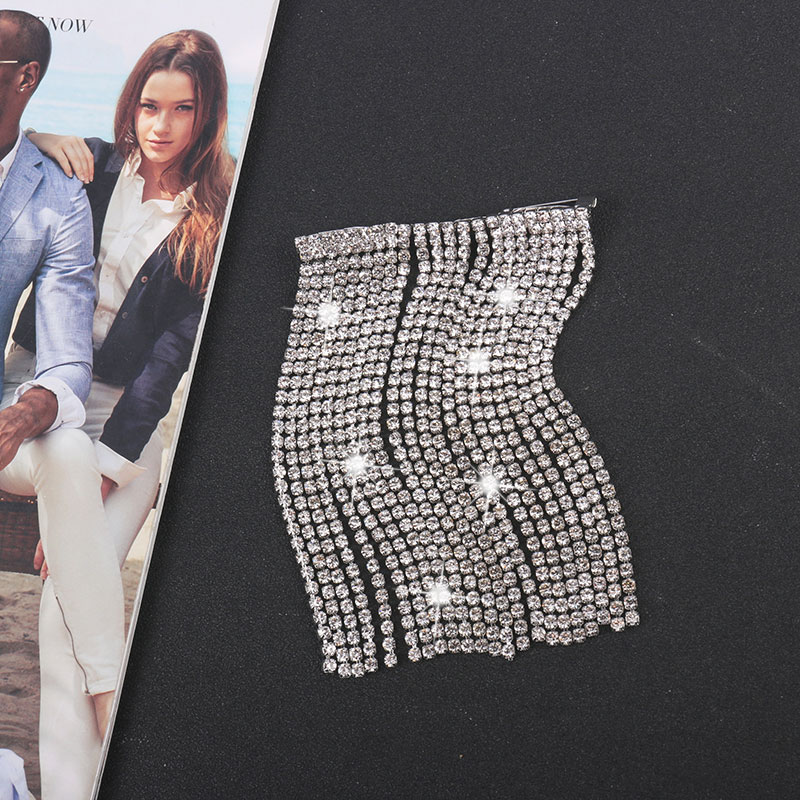 Tiệc siêu flash đầy đủ tua rua trâm cài thời trang rhinestone Hàn Quốc phóng đại phù hợp với trâm cài nữ trâm cài ghim cài cổ áo sơ mi nam