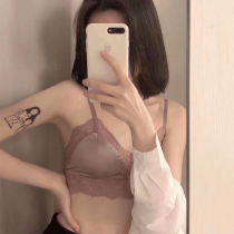 American and European womens summer ultra-thin underwear womens summer ultra-thin silk sexy French small chest lace triangle cup bra