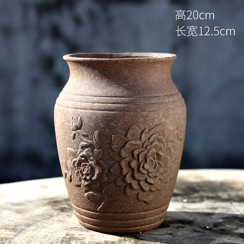 European fleshy flower pot through tall) tao meaty plant flower pot creative flowerpot ceramic contracted large caliber