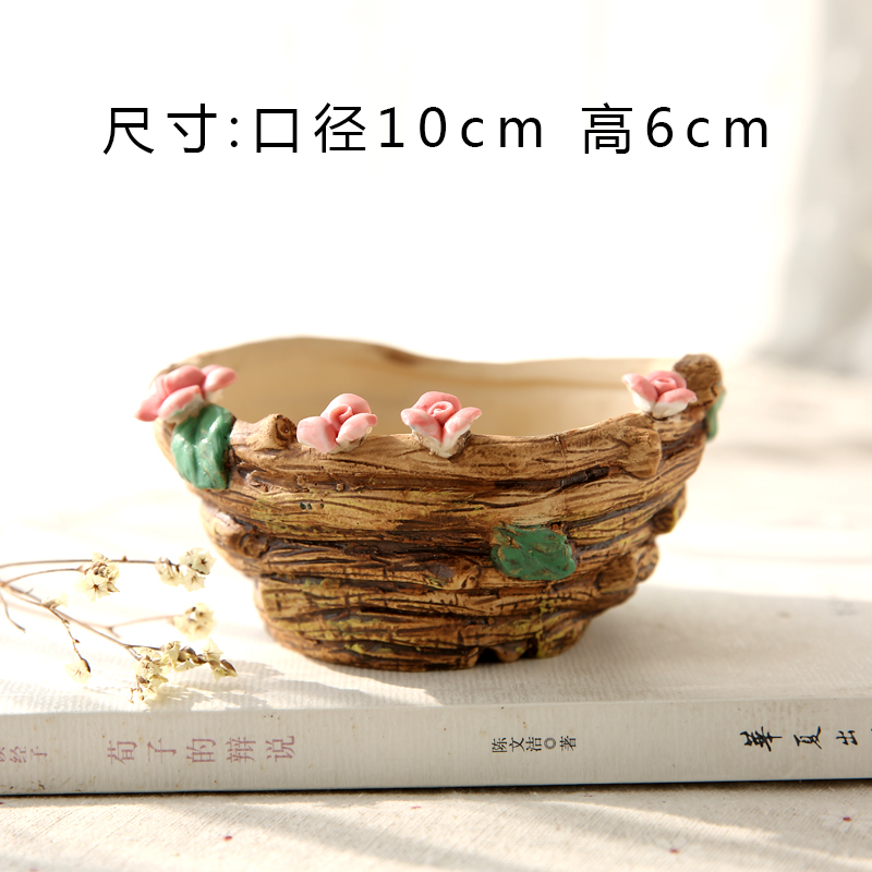 Teng Yang hand - made Korean pinch flower small old running the coarse pottery flowerpot more meat checking ceramic contracted sale clearance flowerpot