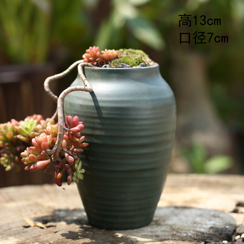 Jingdezhen Korean more meat most small old running in the flowerpot ceramic POTS of creative move coarse pottery breathable wholesale