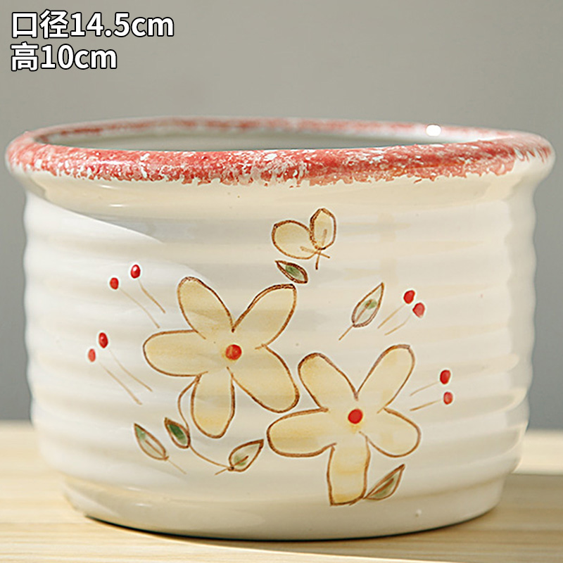 Korean manual painting coarse pottery meat platter creative move more size a clearance sale