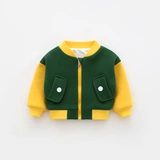 Детская осенняя модная куртка, бейсбольная форма, термобелье для раннего возраста, кардиган, 1-3 лет, в западном стиле