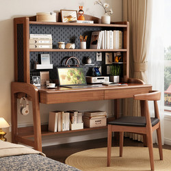 Solid Wood Desk Bookshelf Integrated For Home Small Apartment Hole Board Student Study Desk Writing Desk Computer Desk Liftable
