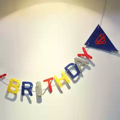 Anime Hero triangle colorful flag pull flower string flag decoration DIY indoor wall decoration children's room tent decoration