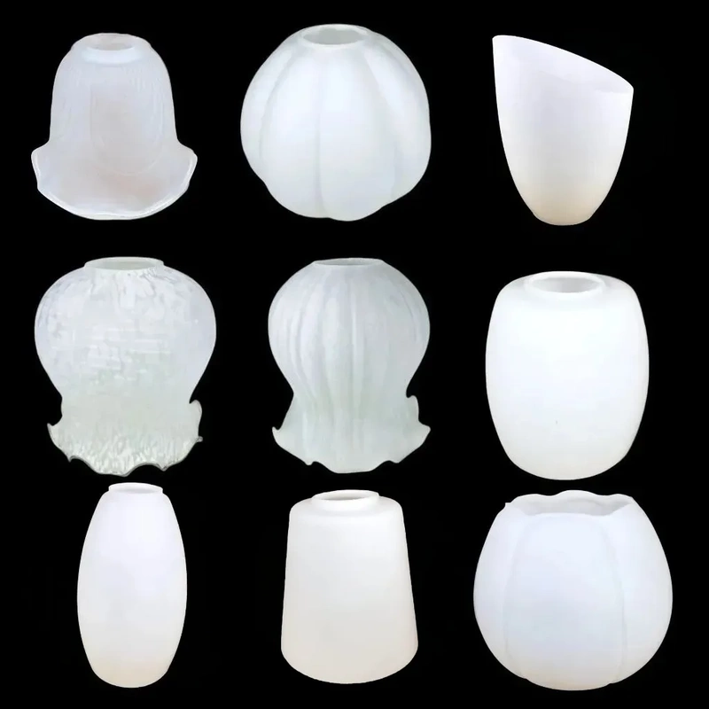 Frosted Glass Lampshade, Milky White Transparent Round E27 Screw-Mount Outer Cover, Living Room Chandelier, Table Lamp, Wall Lamp, Ceiling Accessories Frosted Glass Lampshade, Milky White Transparent Round E27 Screw-Mount Outer Cover, Living Room Chandelier, Table Lamp, Wall Lamp, Ceiling Accessories