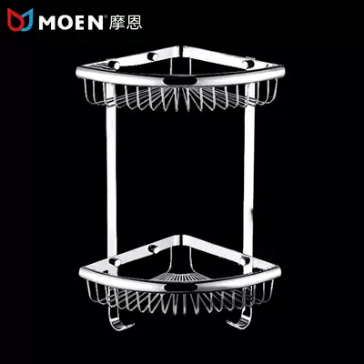 All-copper bathroom rack double-layer tripod corner frame net basket storage layer rack powder room holder wall hanging