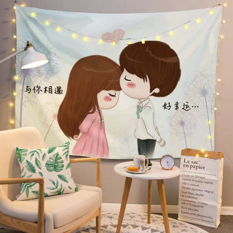 Background cloth ins hanging cloth Dormitory renovation decoration Net red decoration room Girl style bedroom bed head wall cloth tapestry