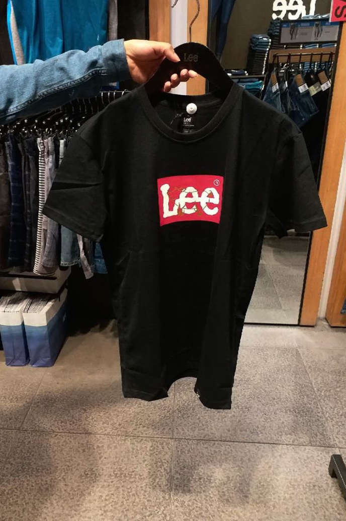 Quần áo lợn nam Lee phiên bản giới hạn chính hãng 2019 cotton cotton tròn cổ ngắn tay áo thun nam 6L14 - Áo phông dài áo thun nam trơn