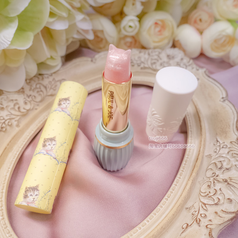 Japan PaulJoe 2021 Christmas lip balm red PJ cat head kitty nourishing lip pink cat lipstick
