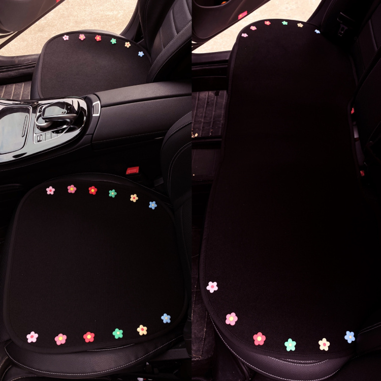 Cartoon Car Cushion Summer Cool Cushion Ice Silk Single Piece Single Fart Cushion All Season Universal Rear Three Sets Seat Cushion