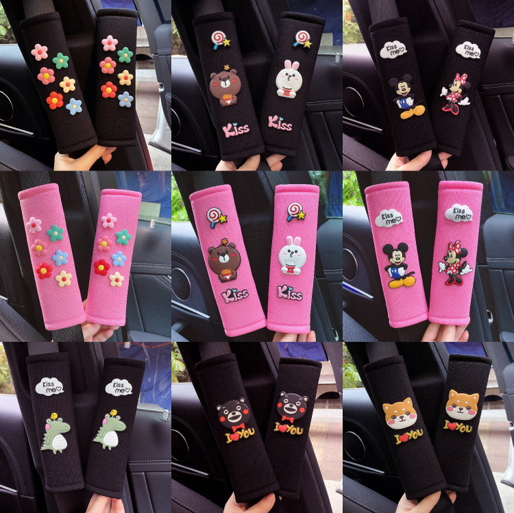 Car Supplies Safety Belt Cover Insurance Shoulder cover lengthened for men and women cute cartoon carts accessories Accessories Suit Interior
