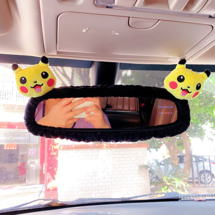 Cartoon car rear mirror suit lovely Korean car rear view mirror cover lady car for shoulder protection interior