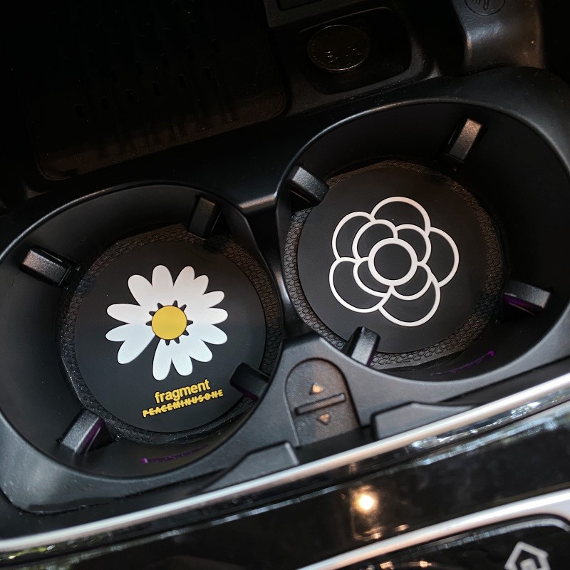 Car Cartoon Creative Water Cup Mat Multifunction Car Cup Mat Groove Cushion Interior Accessories Door Slot Cushion Anti Slip Mat storage