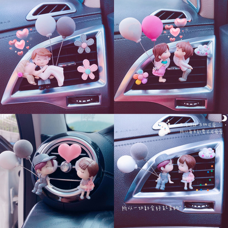 Car Creativity Cute Couple Balloon Air Outlet Pendant Air Conditioning Incense Perfume On-board Decoration In-car Ornament Woman