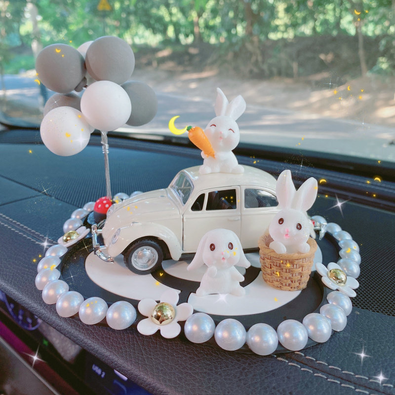 Car pendulum CAR IN-CAR CREATIVE PRETTY PEARL RABBIT PERFUME INTERIORS PERFUME ADORABLE NET RED GODDESS DECORATION