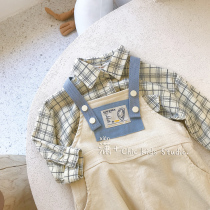 Childrens bib pants mens and womens 2020 autumn new Korean retro corduroy bib pants western style pants tide