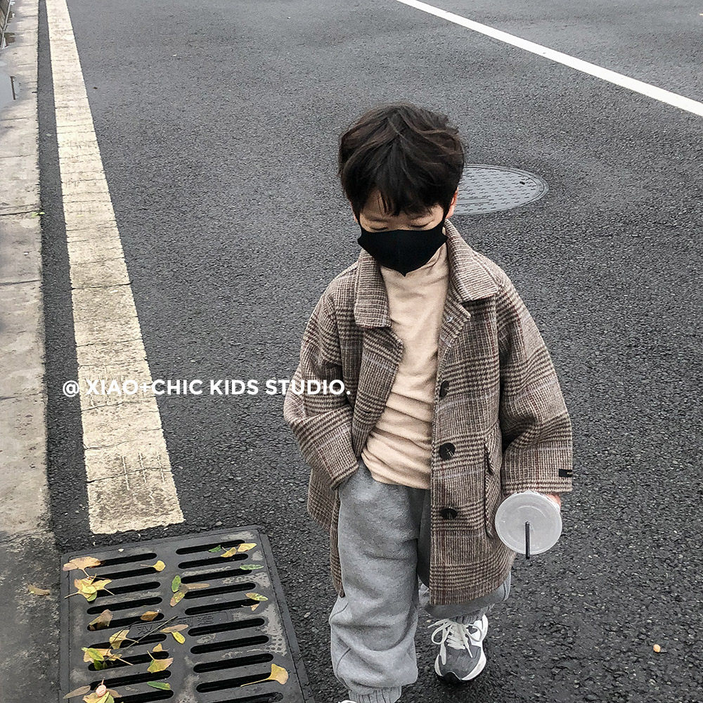 Advanced sensation ~ children turning over thousands of bird-size bifacial cashmere large clothes boy with long version of autumn and winter baby boom