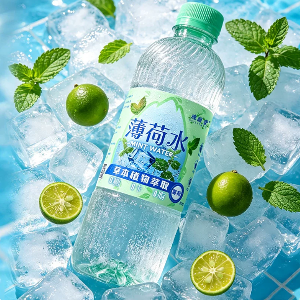 瑰丽堂薄荷水500ml*8瓶清凉食用级饮料品冷藏酷天然冰粉专用云南