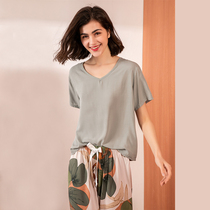 JULYS SONG Floral Printed Pyjama Sleepwear Female Casual V