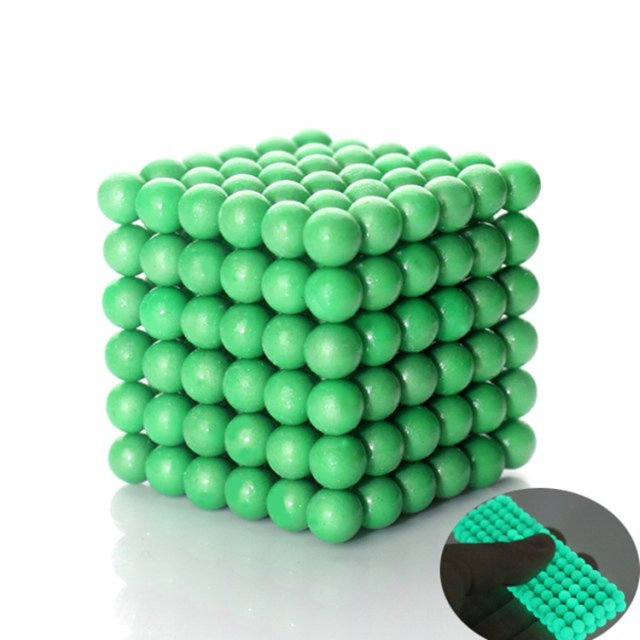 Bucky Ball Luminous Magnetic Ball 5mm Magic Magnet 216 Rubik's Cube Fluorescent Color Changing Magnetic Ball Adult Educational Toys