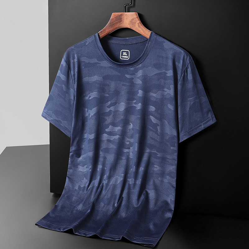 New short sleeve male speed dry round collar sports training clothes Summer 2020 new fitness running camouflak blouses women