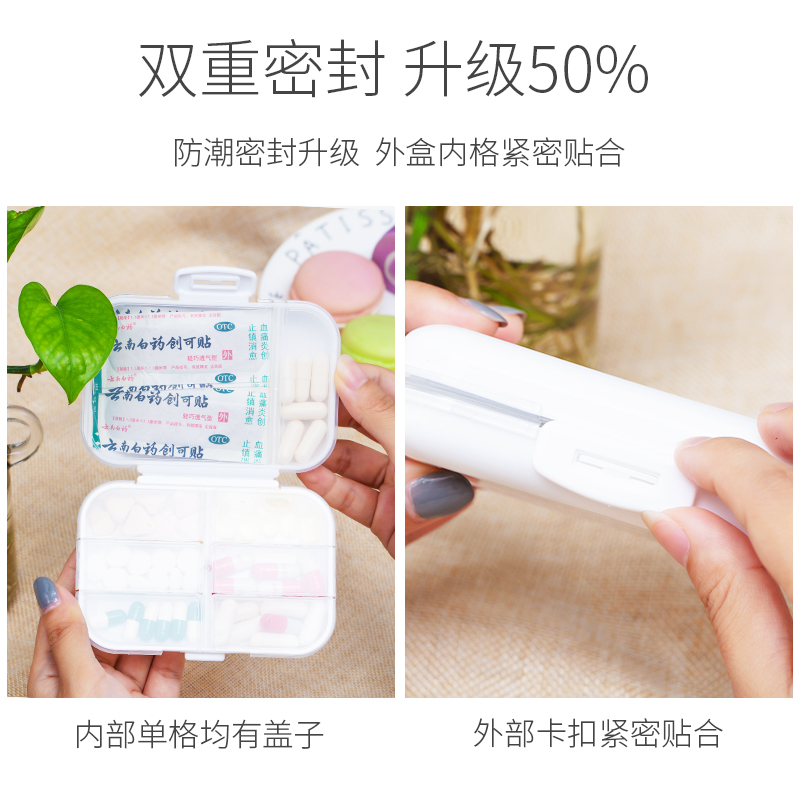 便携式药品分装盒子2个装 10.8元包邮(13.8-3元券)
