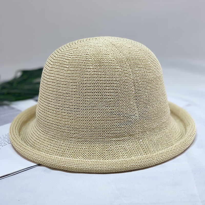Chapeau de pêcheur polyvalent et décontracté en paille tricotée à la mode pour femme, version coréenne_voghion.com