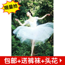 Factory direct sale ballet skirt adult ballet dance skirt gauze skirt white puff puff sleeves performance performance competition clothes