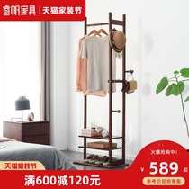 Solid Wood hanger floor bedroom hanger simple modern coat rack household indoor clothes rack rack rack