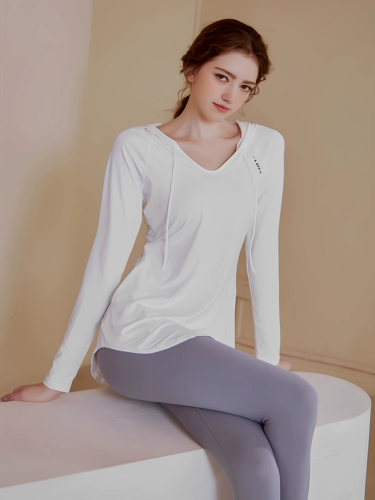 Толстовка с капюшоном, одежда для йоги, спортивный демисезонный лонгслив для спортзала, средней длины